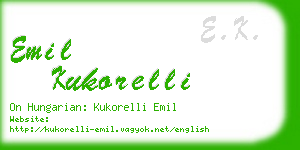 emil kukorelli business card